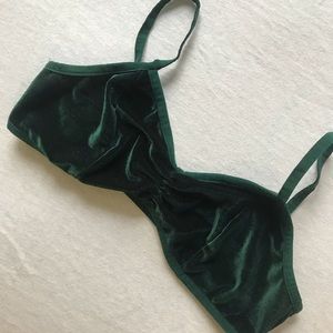 Green velvet festival bralette top